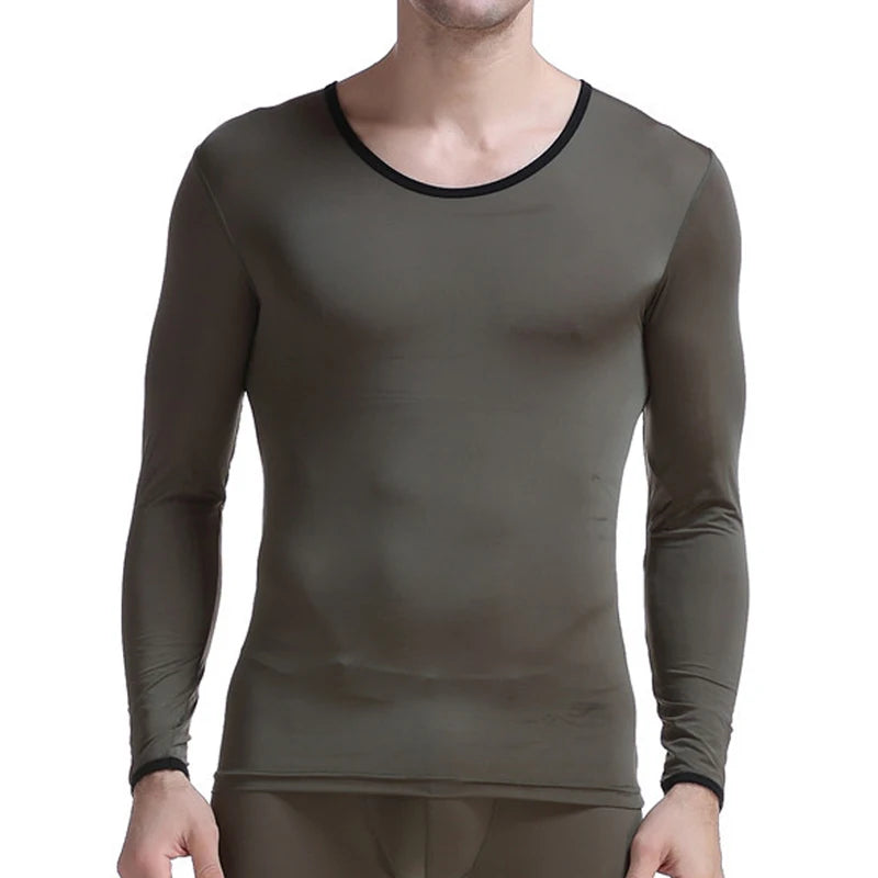 M&T Wear - Men's Ultra-Thin "Ice Silk" Sheer Long Sleeve Undershirt
