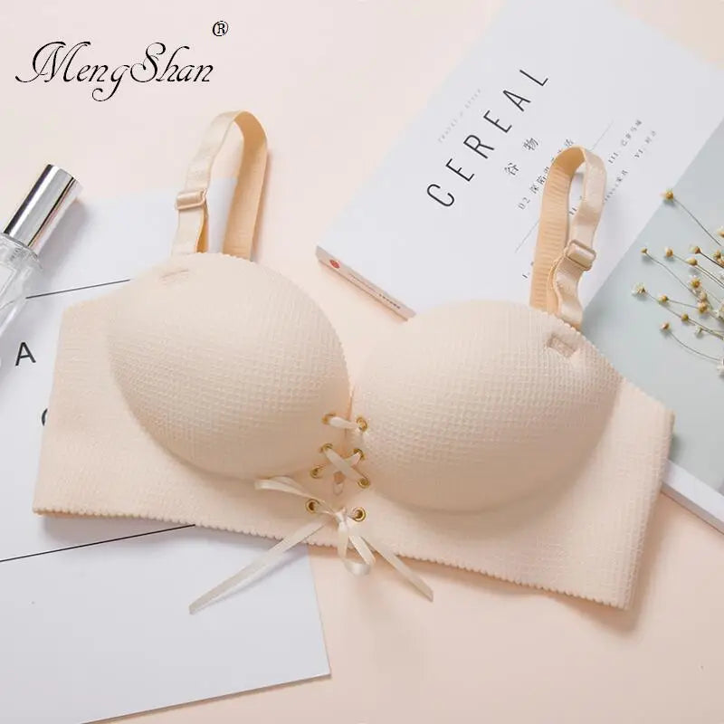 M&T Wear - Bras for women Rope straps Palm support Steel-free bra with air-permeable bra One-piece Lattice push up sexy bra 80A 80B 80C 85C - M&T Wear