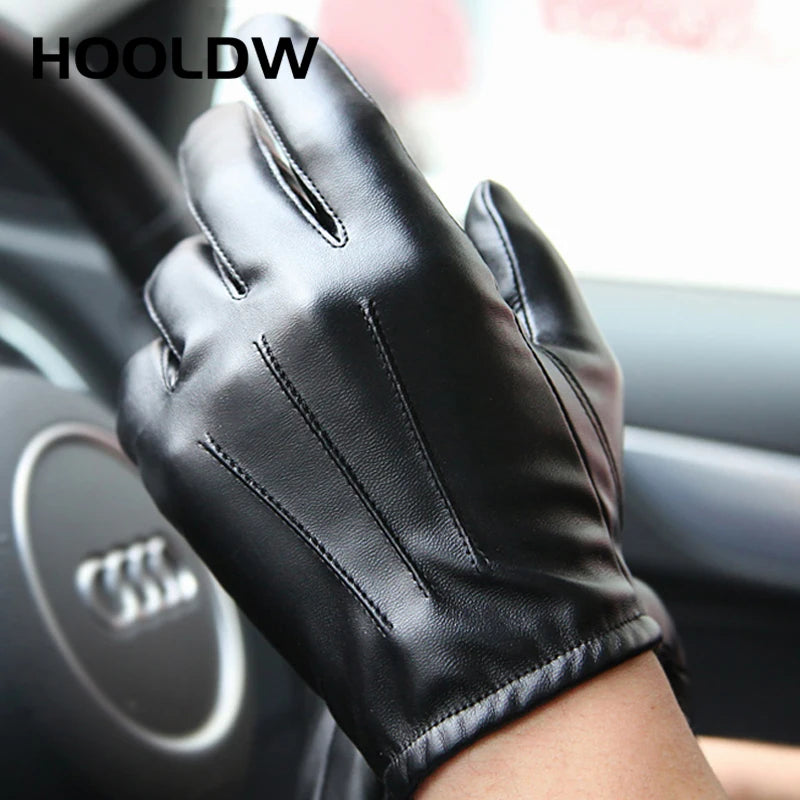 M&T Wear - Winter Gloves Men Women Luxurious PU Leather Cashmere Warm Driving Gloves Black Touch Screen Waterproof Gloves Mittens - M&T Wear