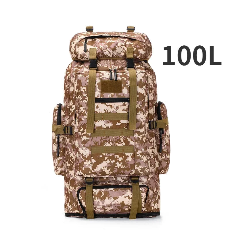 M&T Wear - 80L/100L Expandable Tactical Mountaineering Hiking Backpack