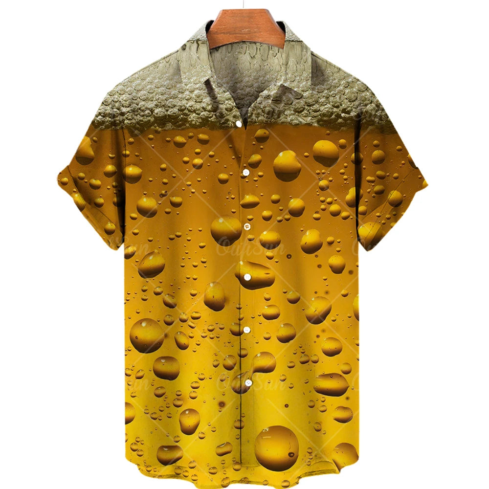 M&T Wear - Men's Shirts Beer Shirts For Men Fashion Hawaiian Shirt Casual Vocation Beach Blouses Holiday Blouse Mens Clothing Camisa Summer - M&T Wear