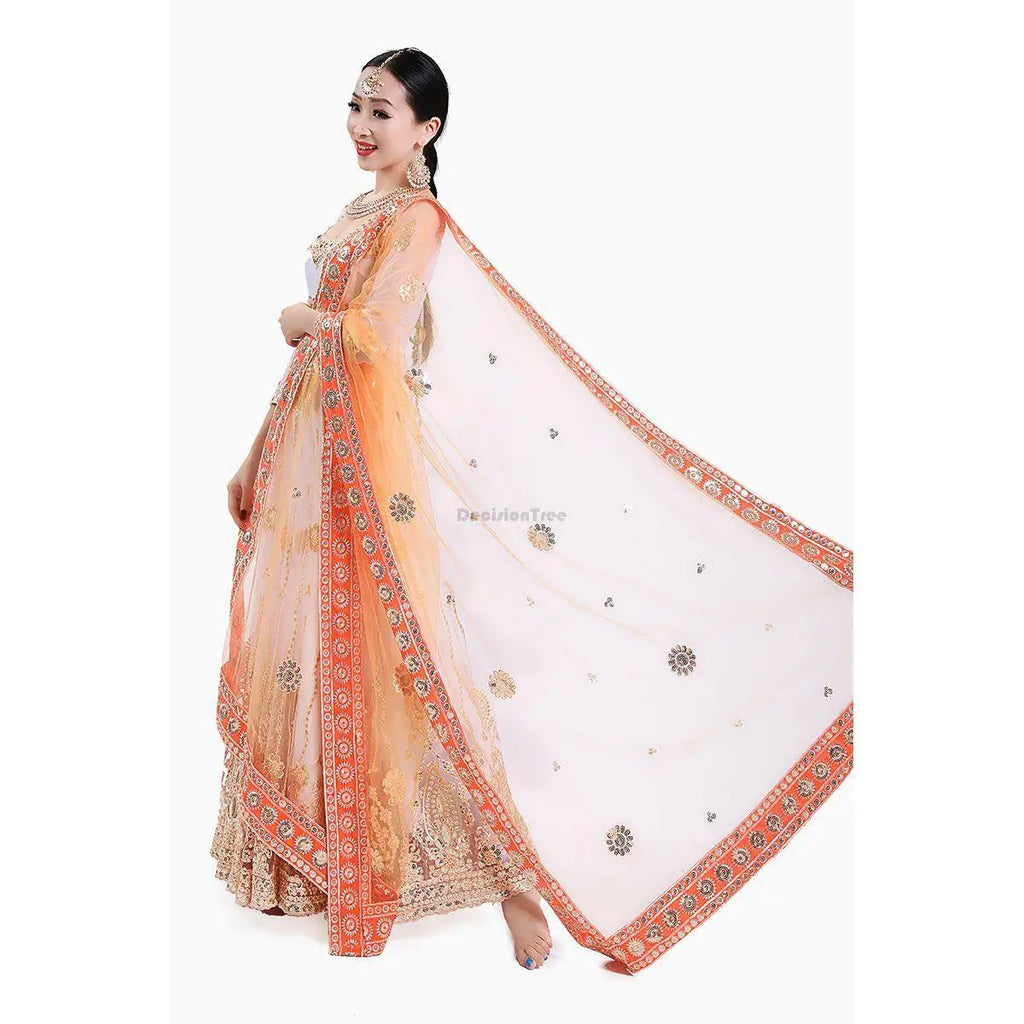 M&T Wear - Elegant Indian Embroidered Sari Shawl – 2025 Exotic Traditional Veil