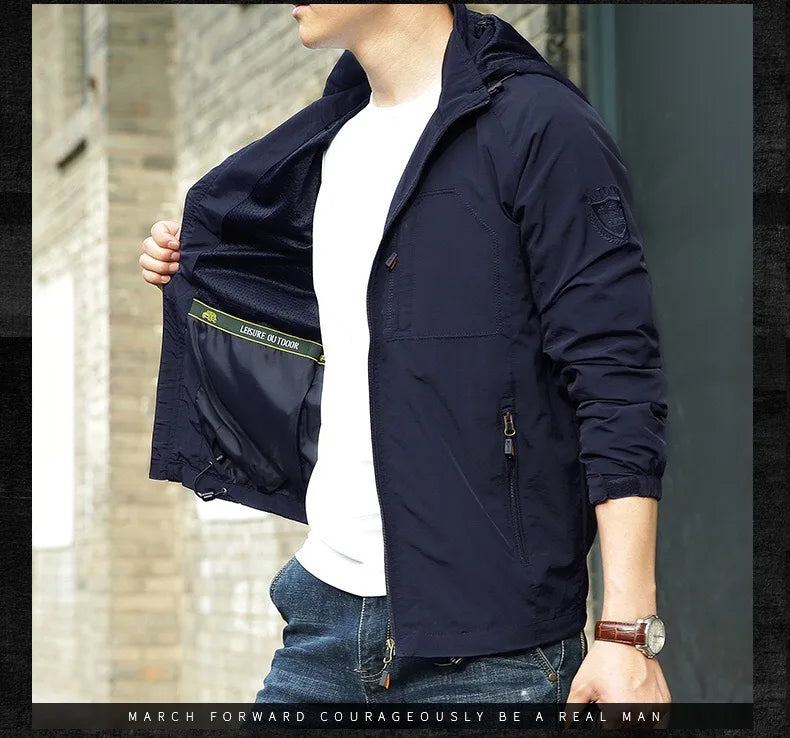 M&T Wear - Men's Outdoor Hiking Camping Jackets Waterproof Hooded Windbreaker Coat Autumn New Casual Jacket Tactics Military Jacket Men 6XL - M&T Wear