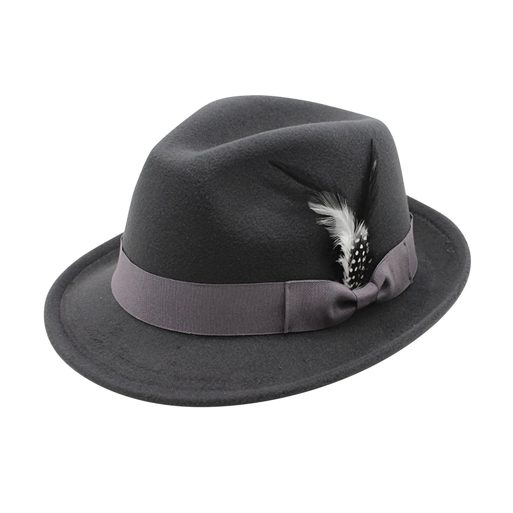 M&T Wear - Elegant Feather Felt Jazz Top Hat