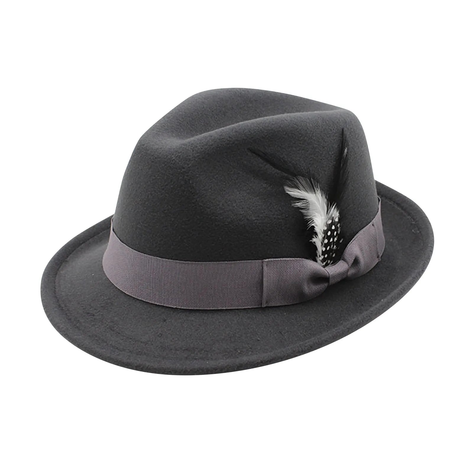 M&T Wear - Elegant Feather Felt Jazz Top Hat