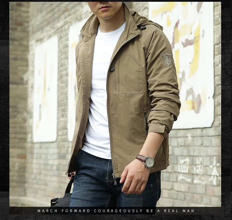 M&T Wear - Men's Outdoor Hiking Camping Jackets Waterproof Hooded Windbreaker Coat Autumn New Casual Jacket Tactics Military Jacket Men 6XL - M&T Wear