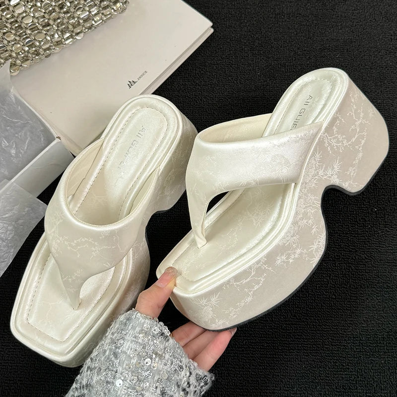 M&T Wear - Women's Korean Style Platform Wedge Slides