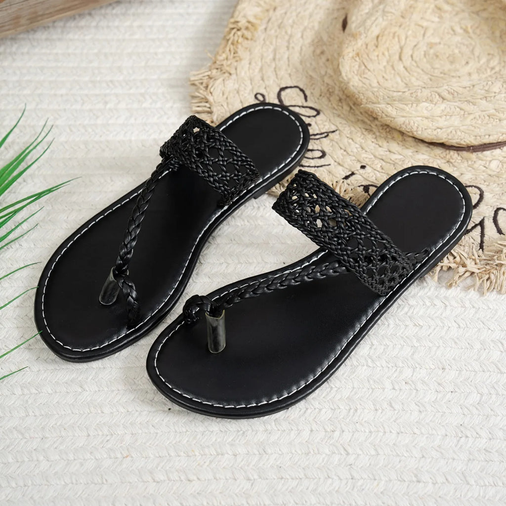 M&T Wear - Women's Woven Flat Summer Beach Slides