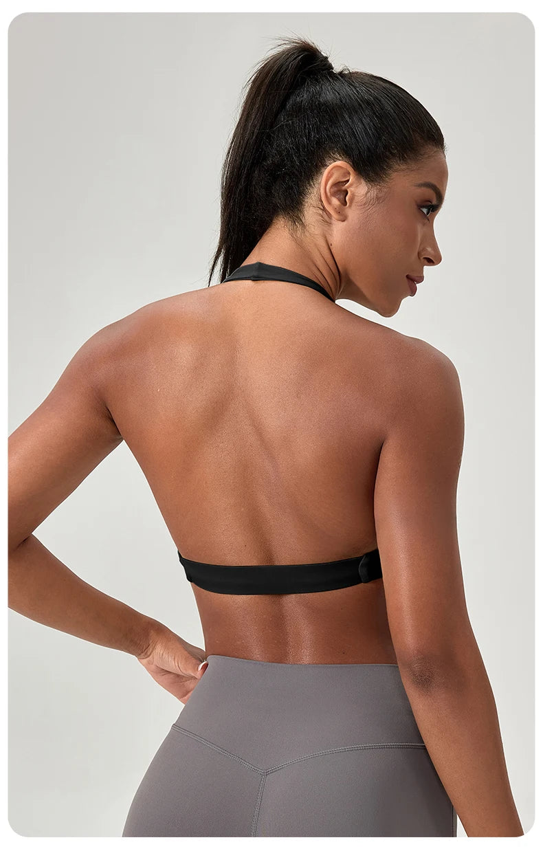 M&T Wear - Sports Yoga Bra for Women Halter Neck with Stylish Back Design Sexy Gym Bra for Running Fitness Sports Bras - M&T Wear