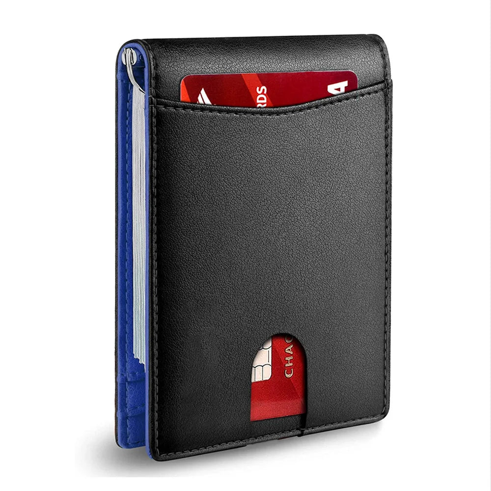 M&T Wear - Slim RFID Leather Money Clip Wallet for Men