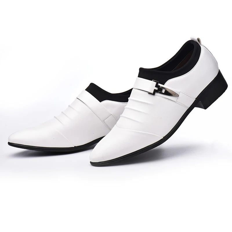 M&T Wear - Men's Classic PU Leather Slip-On Dress Shoes (Plus Size)