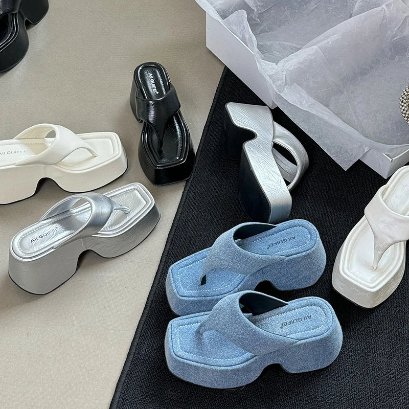 M&T Wear - Women's Korean Style Platform Wedge Slides