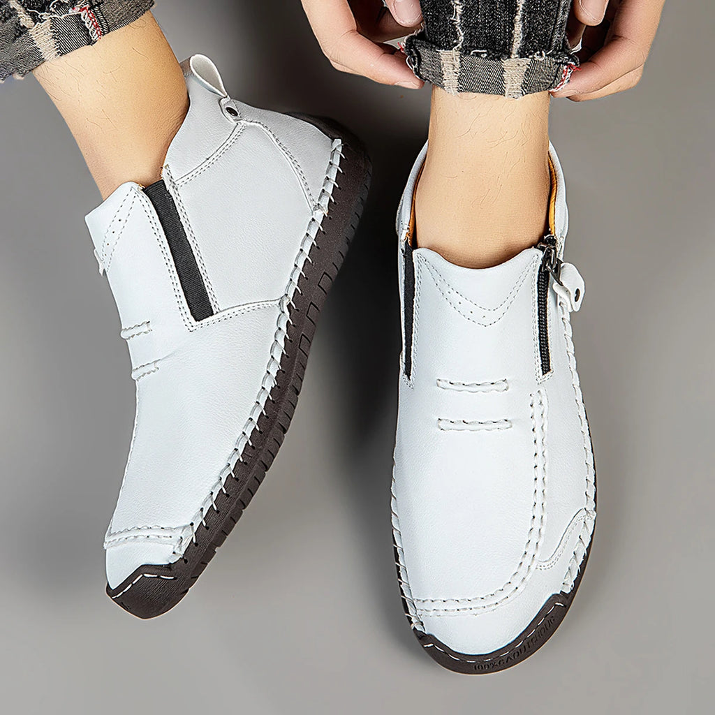 M&T Wear - New Casual Shoes for Men White Luxury Round Toe Men Ankle Boots Light Slip on Walking Shoes Outdoor Comfor Men High Top Sneakers - M&T Wear