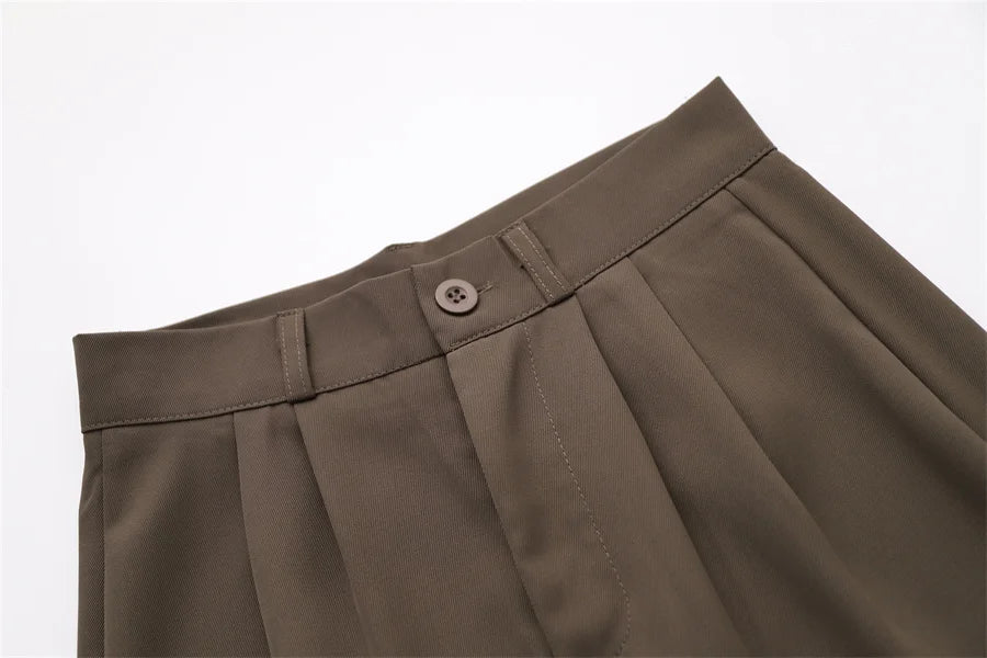 High-Waist Professional Wide-Leg Trousers