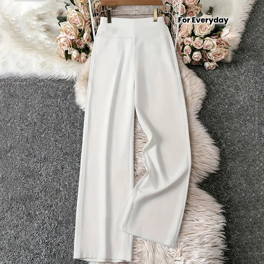 Elegant White Wide-Leg Trousers