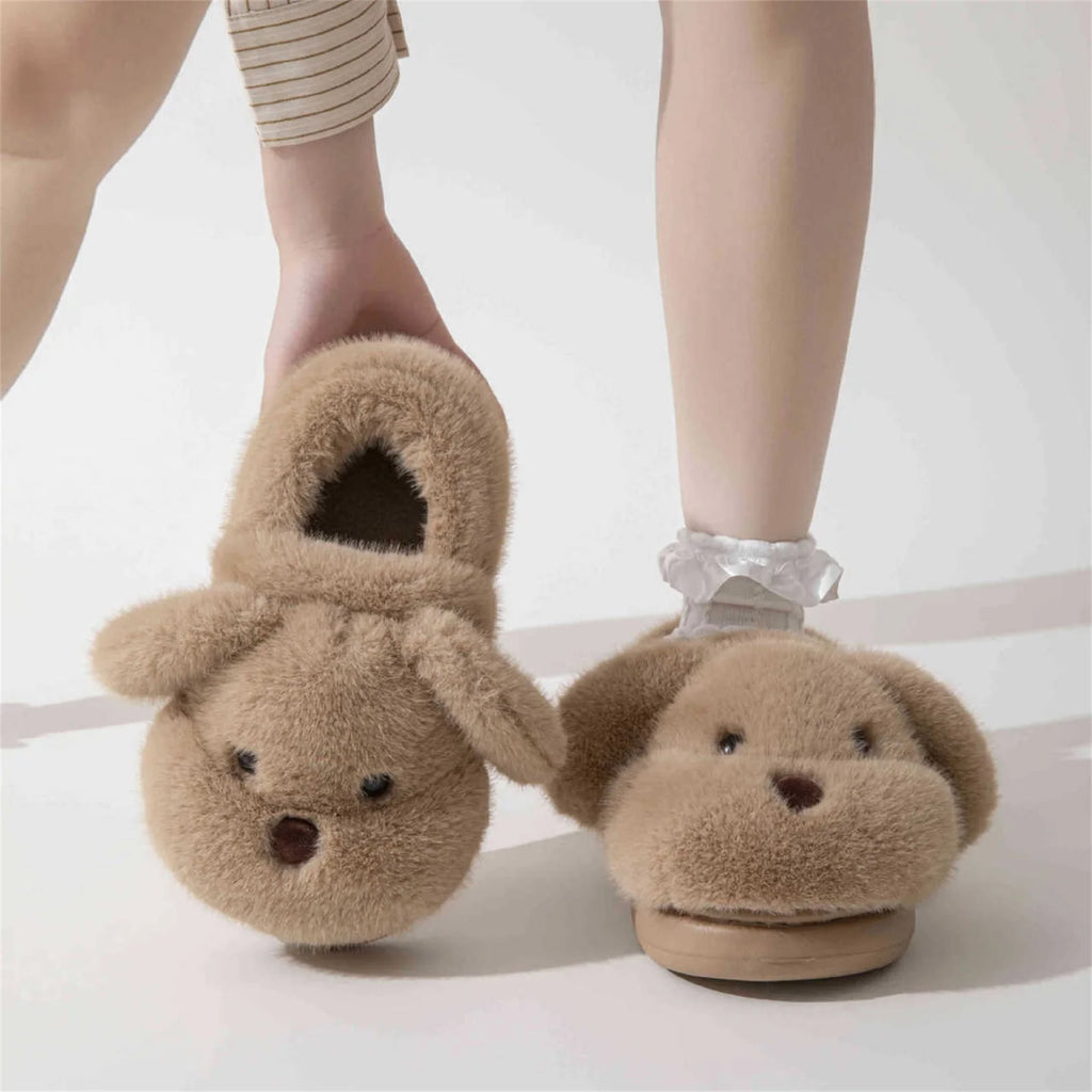 M&T Wear - Cute Puppy Plush Winter Home Slippers