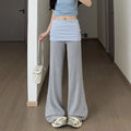Y2K Striped Patchwork Flared Trousers