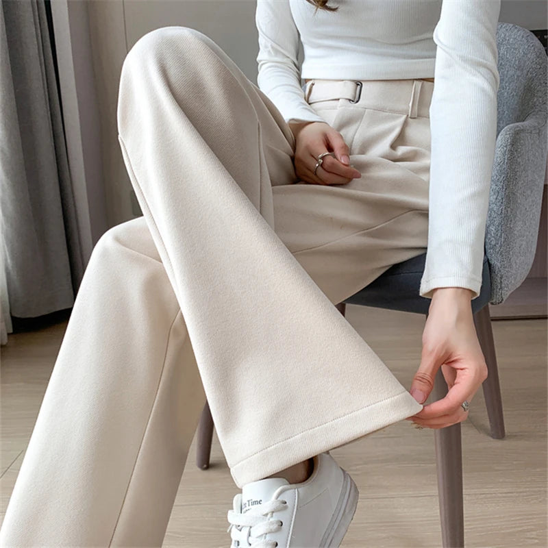 Thicken Woolen Wide-Leg Trousers