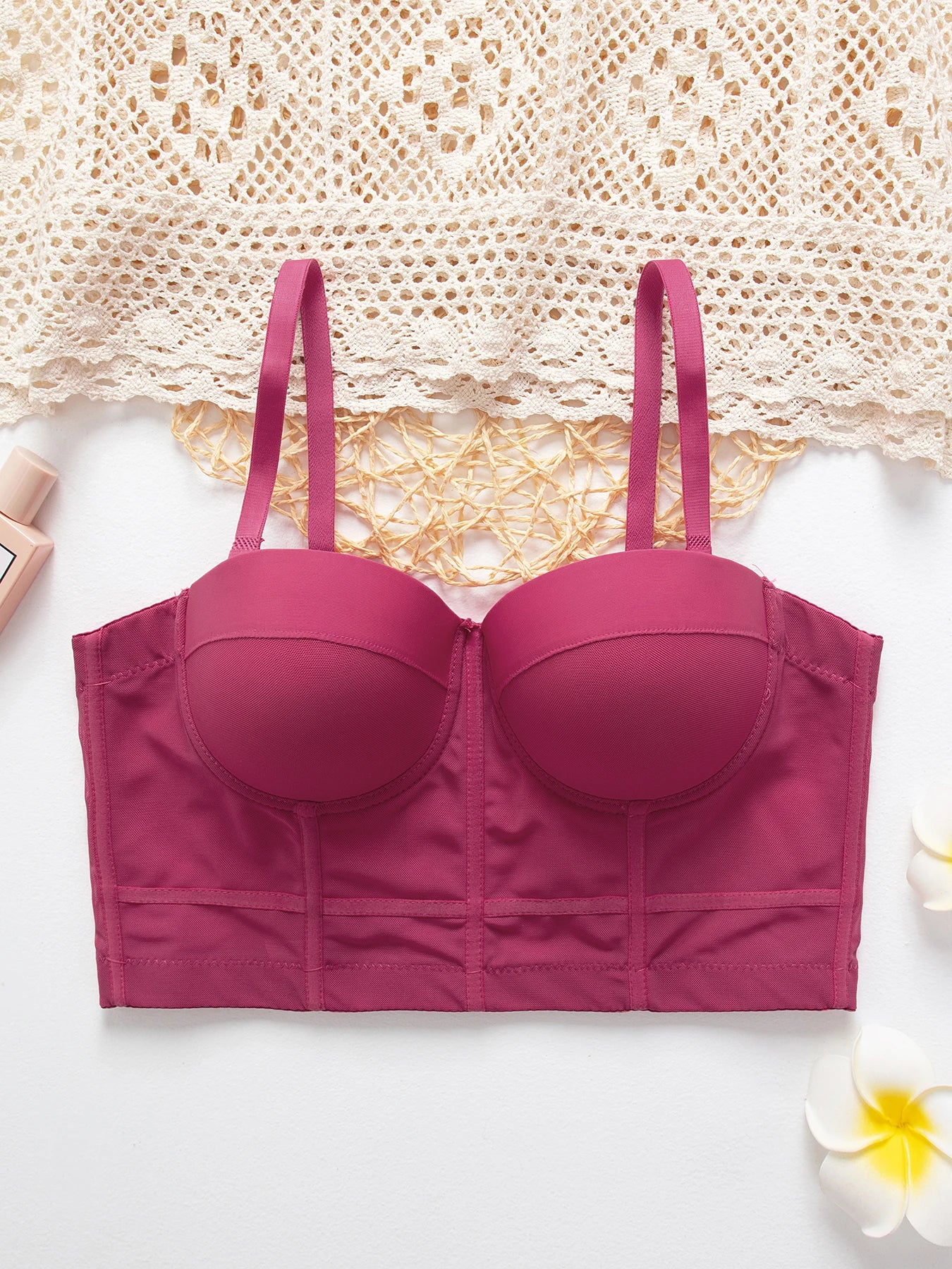 M&T Wear - Breathable Bra Buckle Style Design Adjustable Size Solid Color Simplicity Elegant Comfortable New Shoulder Strap Gauze Bra - M&T Wear