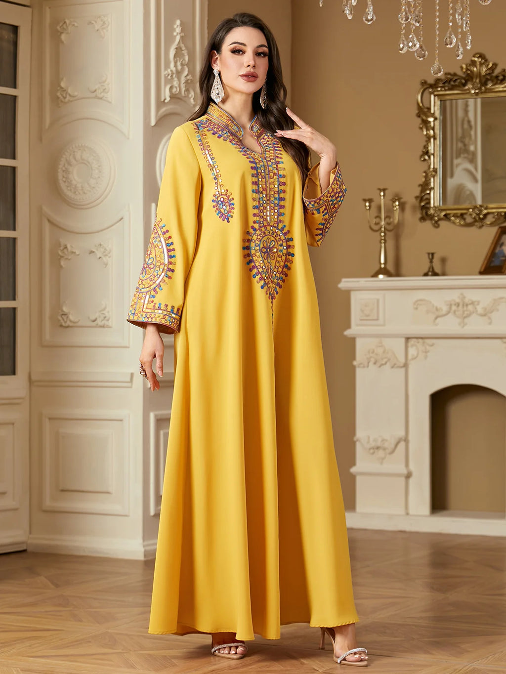 M&T Wear - Pakistani Women's Embroidered Loose abaya Dresses Elegant Casual Kaftan