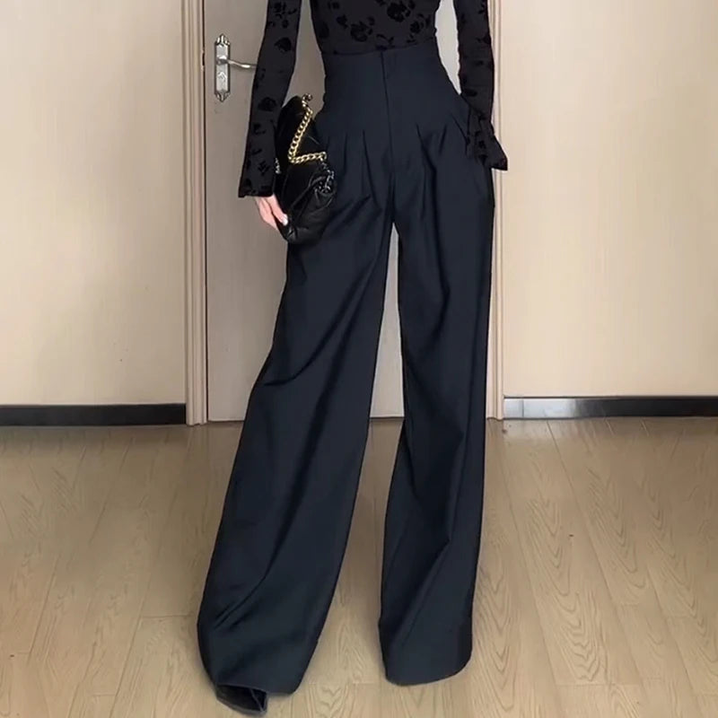 Ultra High-Waist Professional Wide-Leg Trousers
