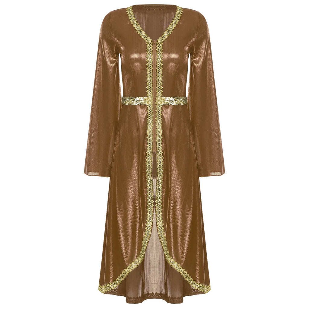 M&T Wear -  Embroidered High Waist Abaya Kaftan Dress