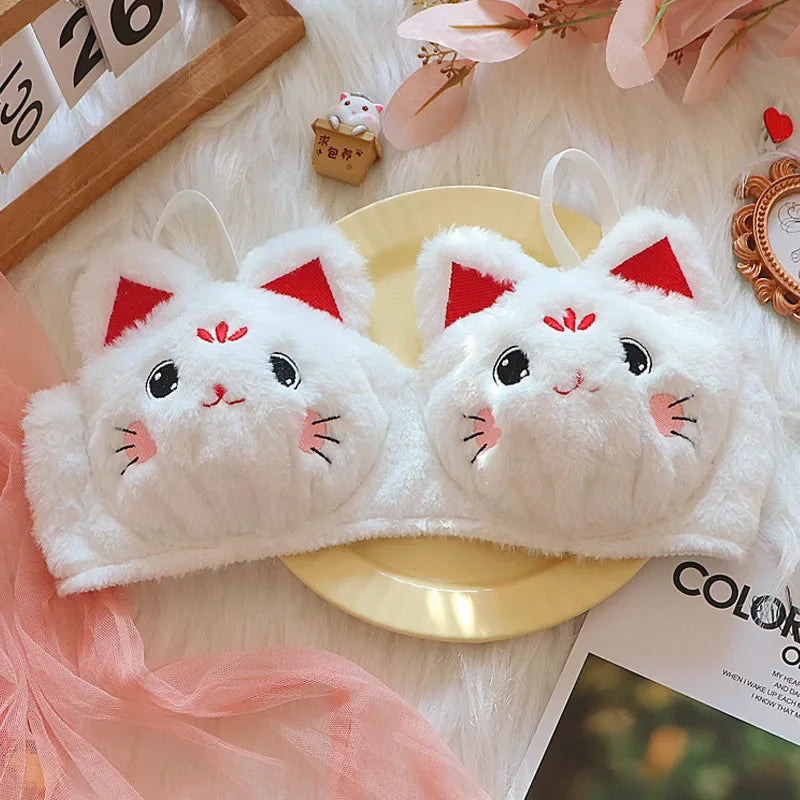 M&T Wear - Cute Japanese-Style Plush Wire-Free Cartoon Winter Bra