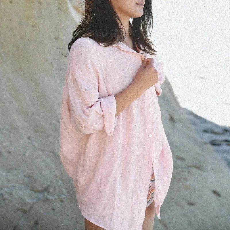 M&T Wear - Women's Premium Linen Loose Fit Vacation Shirt