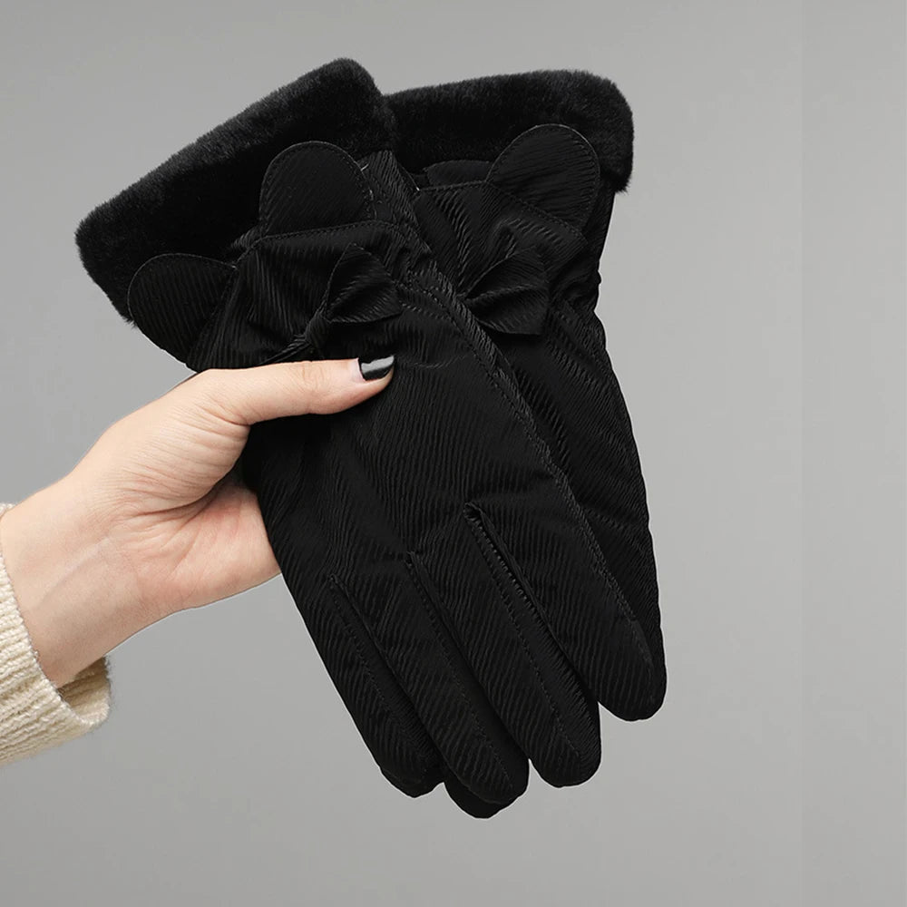 M&T Wear - Winter Gloves Women Bear Elegant Windproof Waterproof Touch Screen Full Finger Hand Warm Skiing Outdoor Sports Mittens - M&T Wear