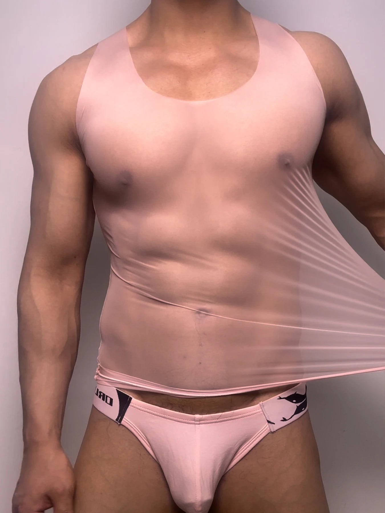 M&T Wear - Men's Sheer Elastic Muscle Fit Tank Top