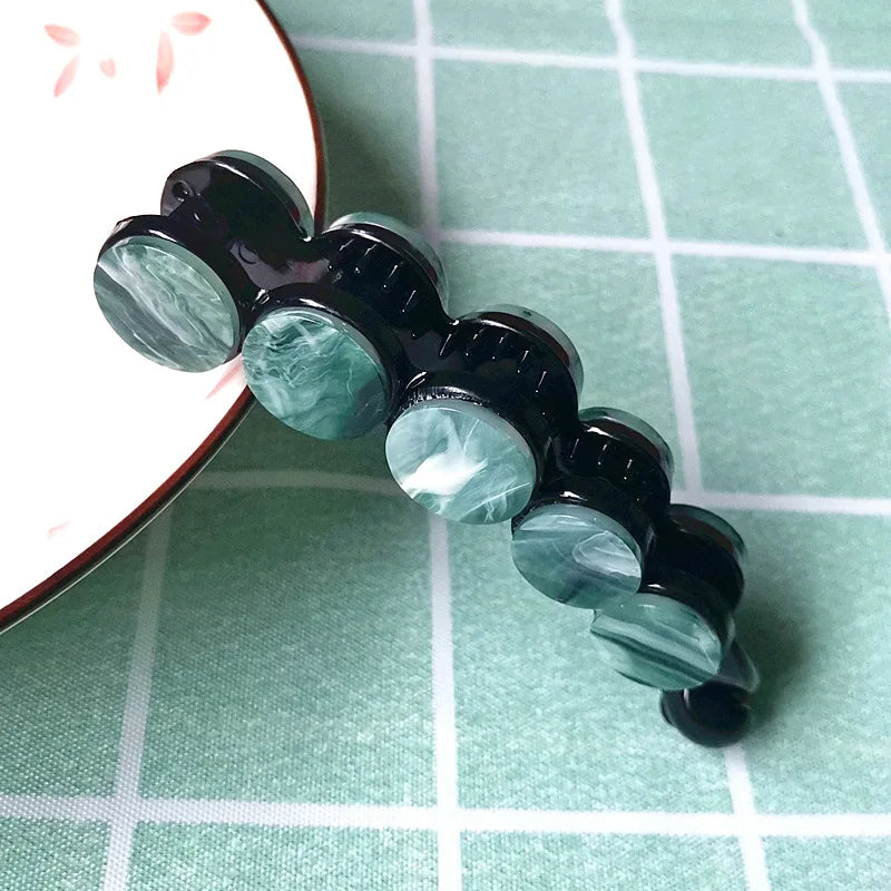 M&T Wear - Elegant Leopard Banana Hair Clip Acetate Ponytail Holder