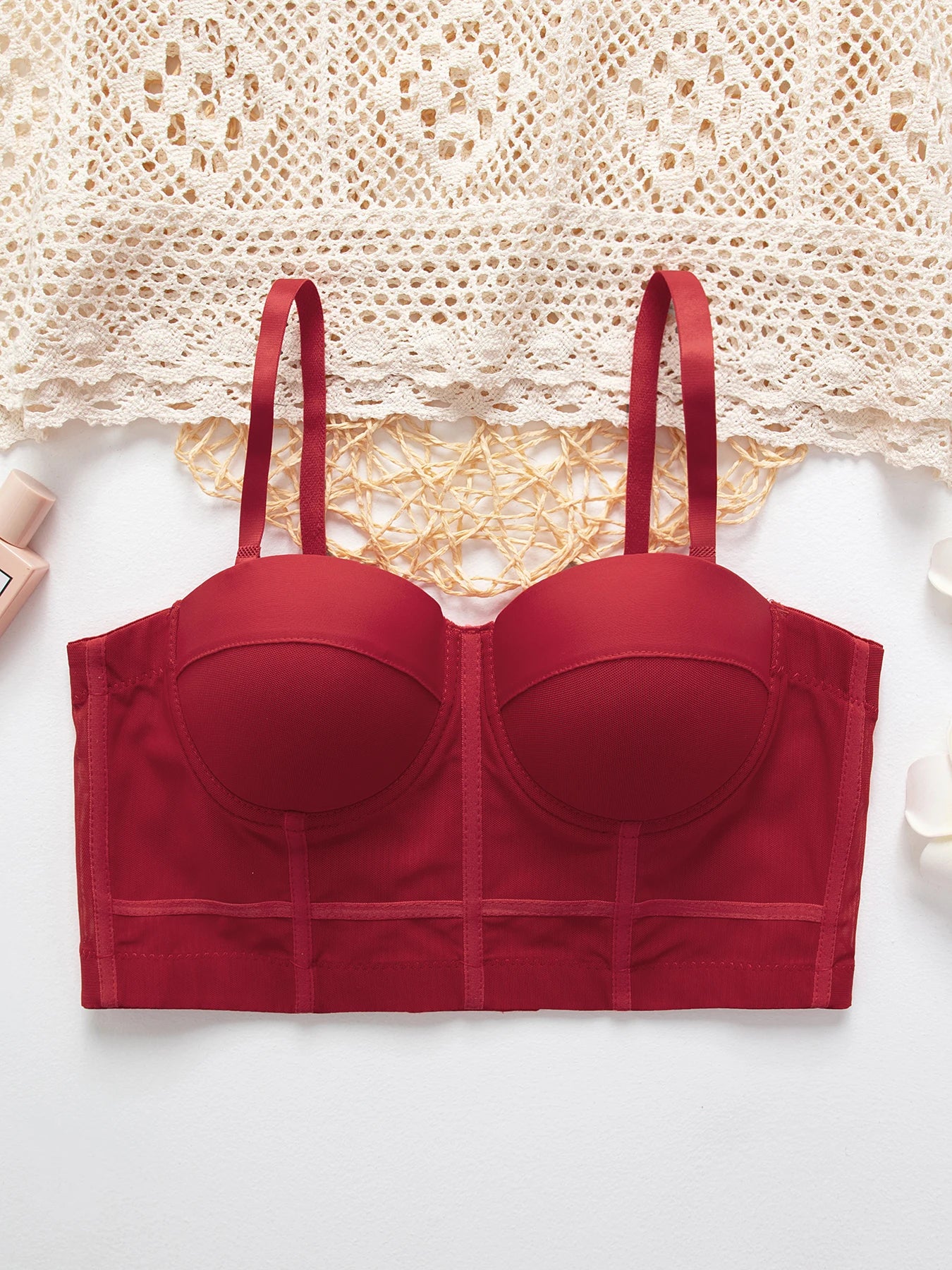 M&T Wear - Breathable Bra Buckle Style Design Adjustable Size Solid Color Simplicity Elegant Comfortable New Shoulder Strap Gauze Bra - M&T Wear