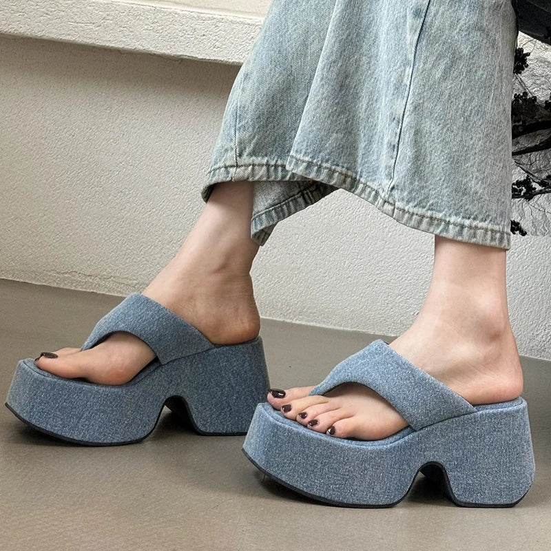 M&T Wear - Women's Korean Style Platform Wedge Slides