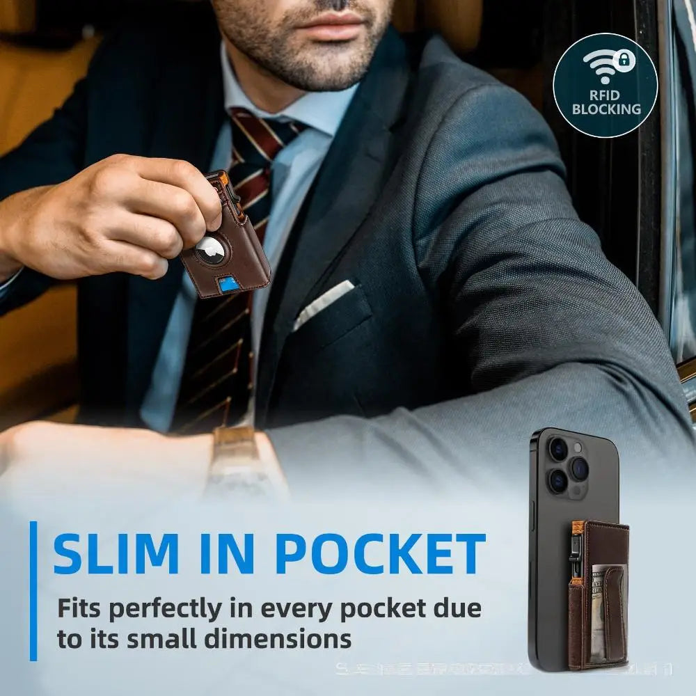 M&T Wear - Men’s Slim RFID Front Pocket Wallet with Money Clip & Coin Pocket