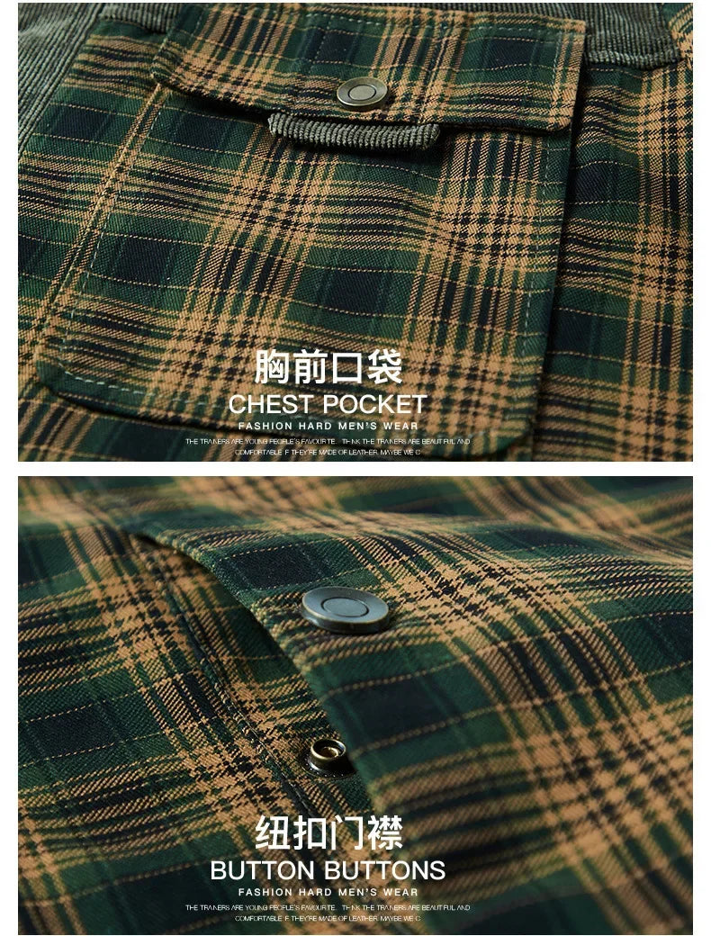 M&T Wear - Men's Windproof Plaid Fleece Shirt Jacket