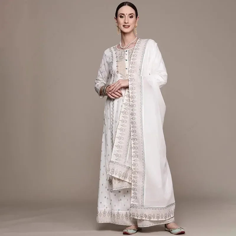 M&T Wear - Cotton Floral Punjabi Suit 3-Piece Set