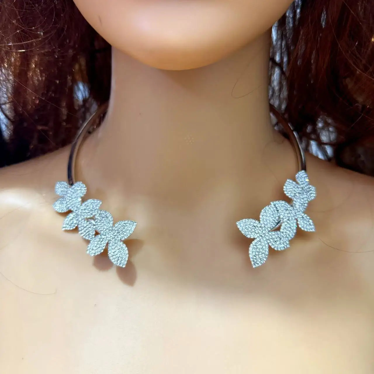 M&T Wear - Minimalist Rhinestone Collar Necklace for Women