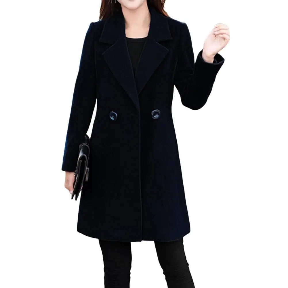 M&T Wear - Thick Notch Collar Winter Overcoat with Pockets