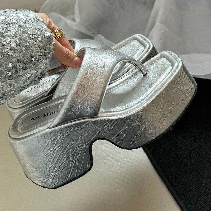 M&T Wear - Women's Korean Style Platform Wedge Slides