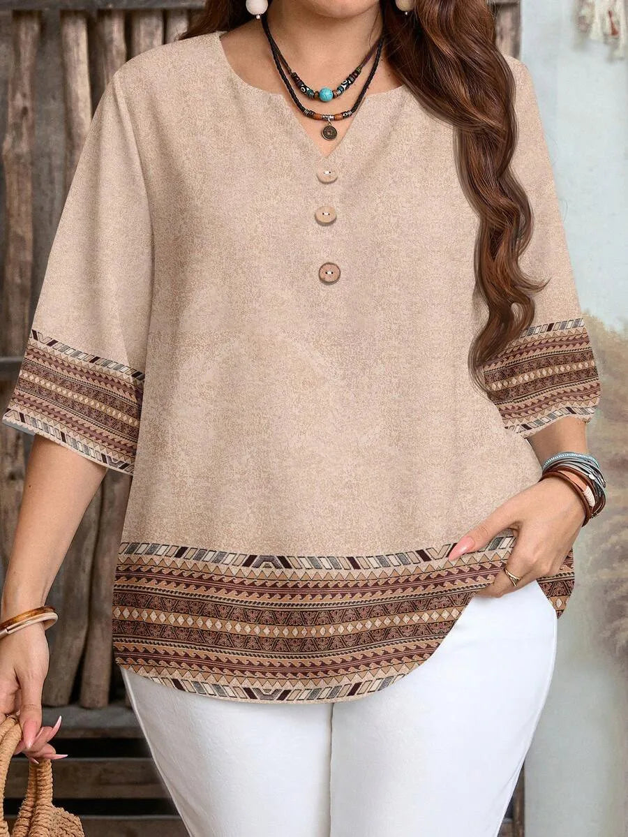 Geo-Knit Drop-Shoulder Top