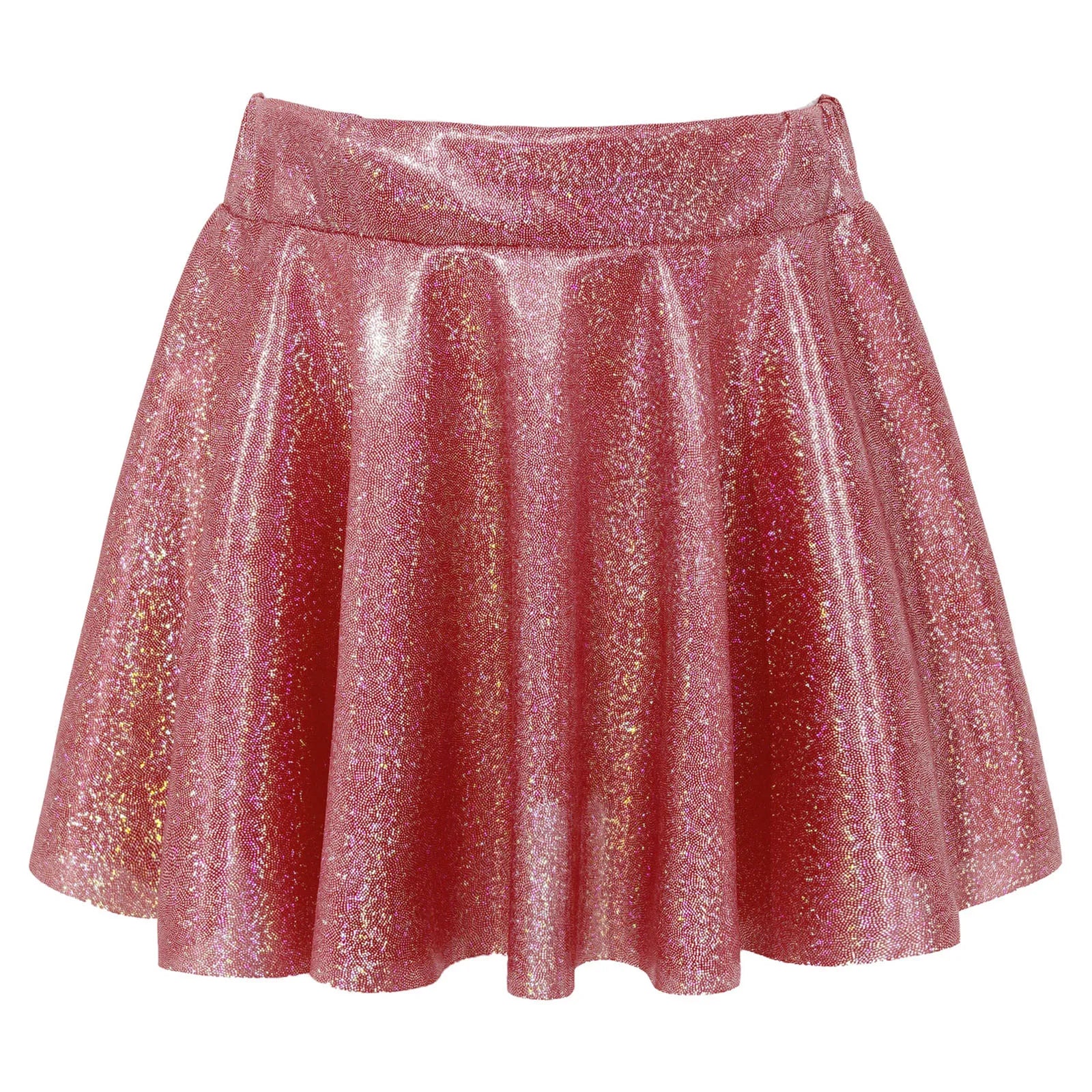 M&T Wear - Girls’ Shiny Metallic Pleated Dance Skirt
