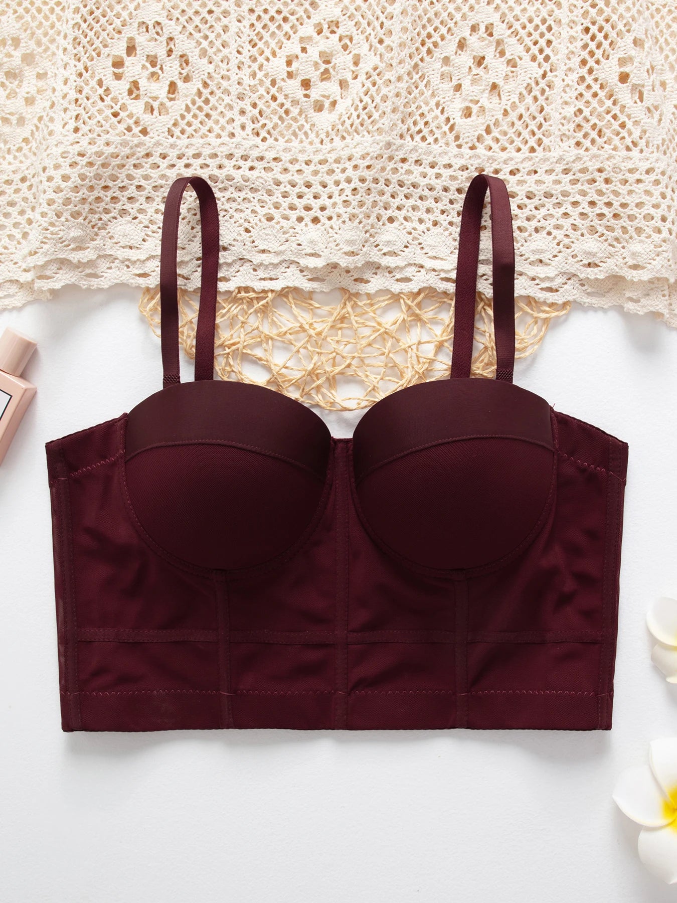 M&T Wear - Breathable Bra Buckle Style Design Adjustable Size Solid Color Simplicity Elegant Comfortable New Shoulder Strap Gauze Bra - M&T Wear
