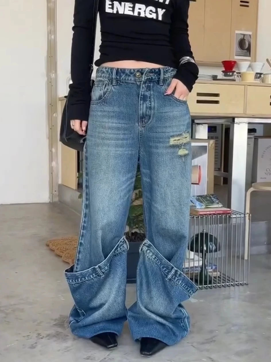 Harajuku Vintage Y2K Ripped Jeans