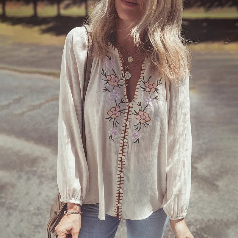 Boho Embroidery Blouse