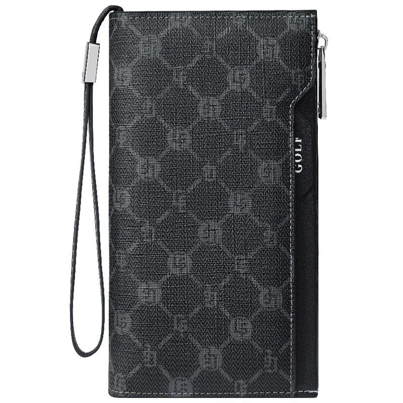 M&T Wear - GOLF Long Wallet for Men, Leather Clutch & Organizer