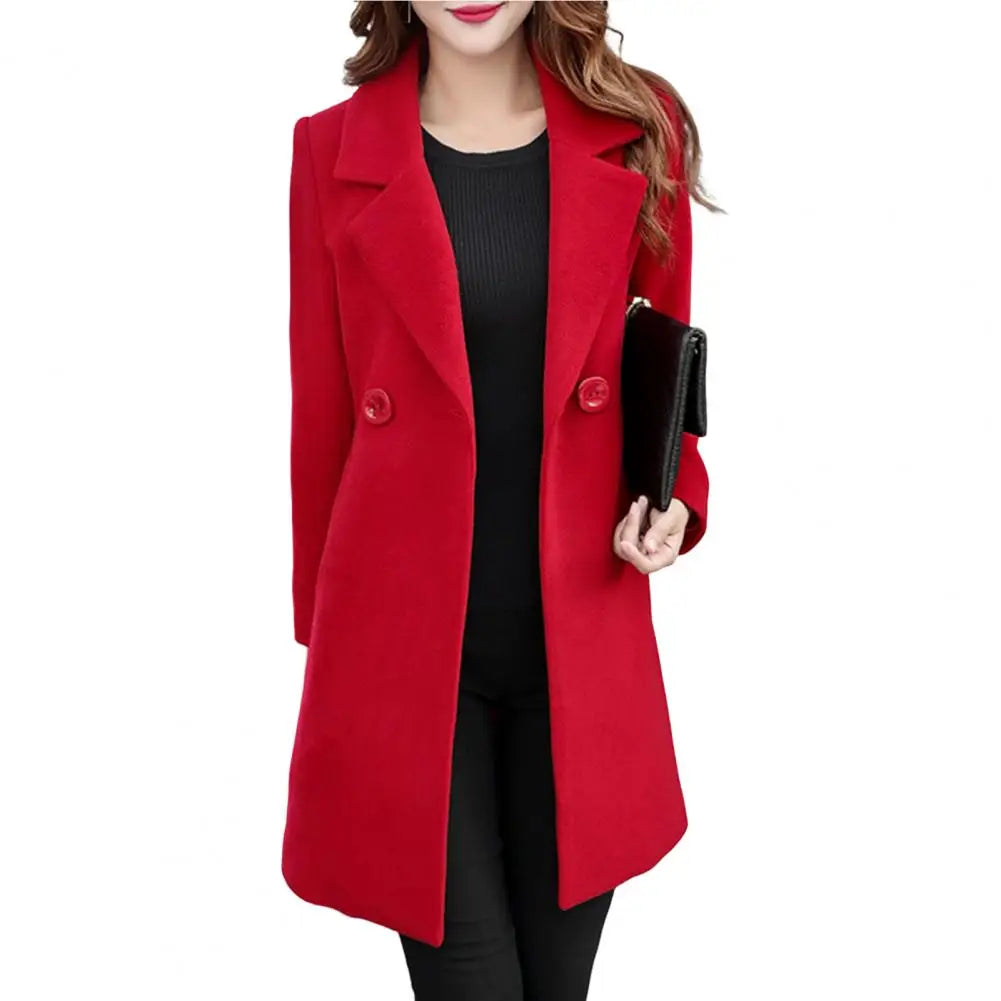 M&T Wear - Thick Notch Collar Winter Overcoat with Pockets
