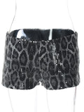 Midnight Leopard Sequin Shorts