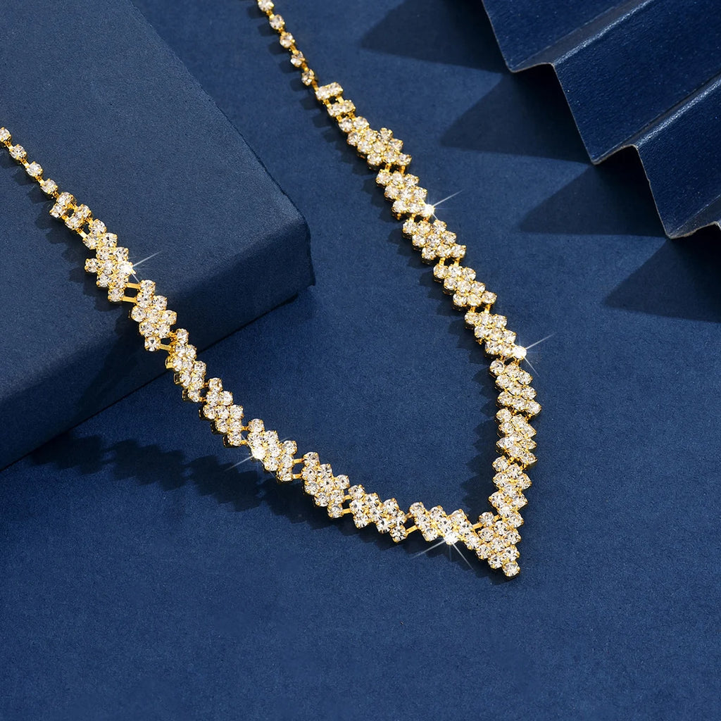 M&T Wear - Light Luxury Women's Necklace, Multi-Color Chain with Rhinestones