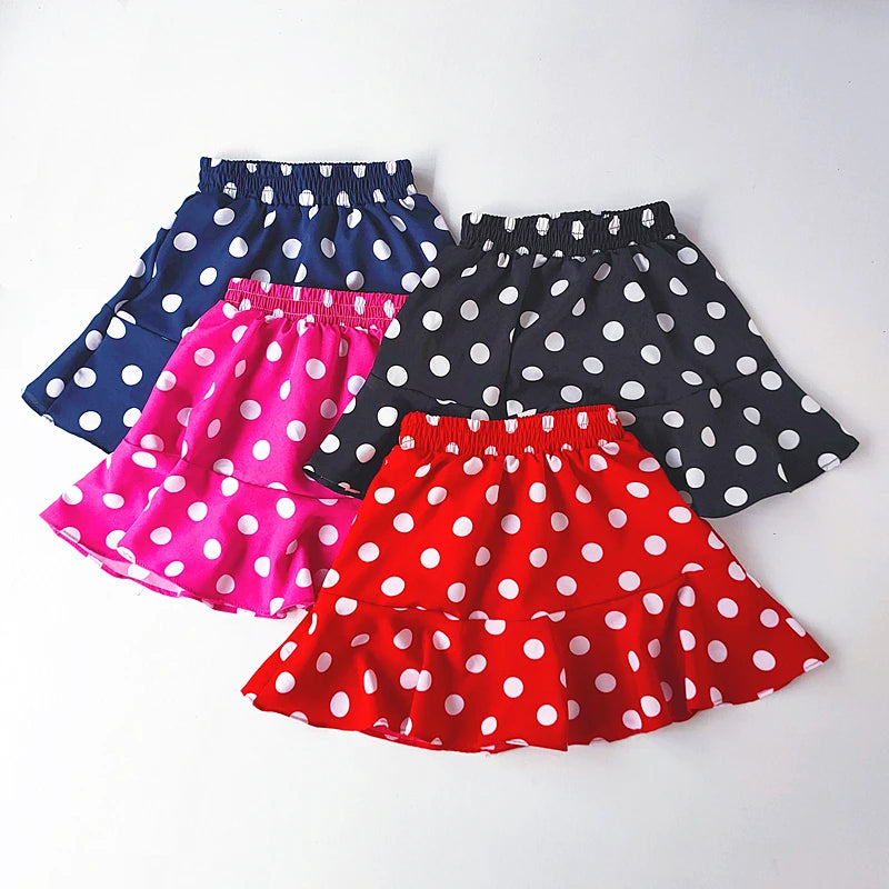 M&T Wear - Girls’ Polka Dot Chiffon Ruffle Skirt