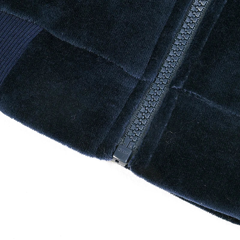 M&T Wear - Girl school vest navy velour lining hooded